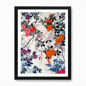 Hokusai  Great Japan Floral Japanese 4 Art Print