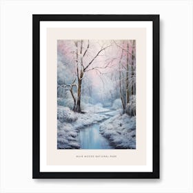 Dreamy Winter National Park Poster  Muir Woods National Park United States 4 Art Print