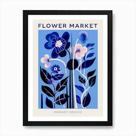 Blue Flower Market Poster Monkey Orchid 2 Art Print