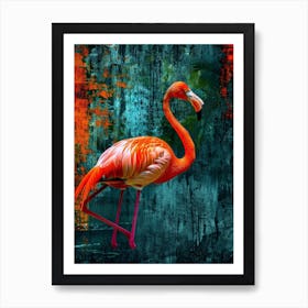 Greater Flamingo Caribbean Islands Tropical Illustration 2 Art Print