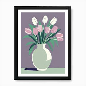 Green Tulips Vase Art (2) Art Print