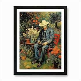 Man In The Garden art print Art Print