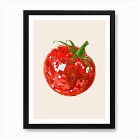 Disco Ball Tomato Art Disco Poster Trendy Aesthetic Art Food Kitchen Art Print