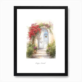 Haifa, Israel   Mediterranean Doors Watercolour Painting 3 Poster Art Print