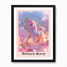 Toy Unicorn Pink Glitter Poster Art Print