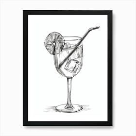 aperol line wall art Art Print