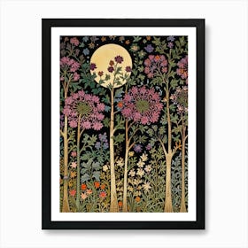 William Morris Moonlight Garden Art Print