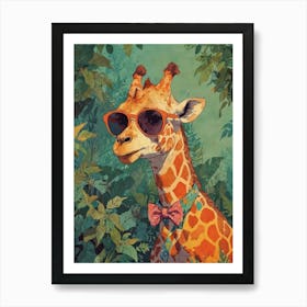 Giraffe In Sunglasses 3 Art Print