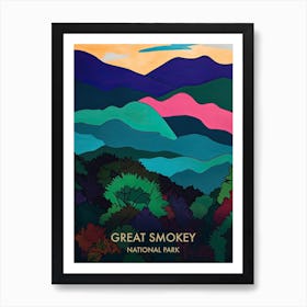 Great Smokey National Park Travel Poster Matisse Style 4 Art Print