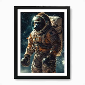 Gorilla In Space Art Print