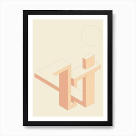 Impossible Wall In Sunlight Abstract Minimal Art Print