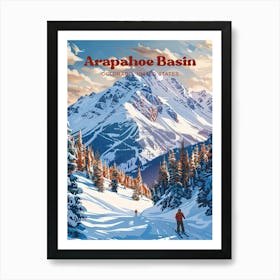 Arapahoe Basin Rocky Mountains Art Illustration Art Print