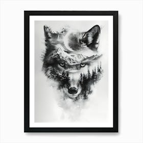 Wolf In The Forest 22 Art Print