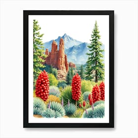 Red Rock Cactus Art Print