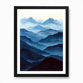 Ephemeral Heights: Minimalist Mountain Art Print