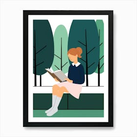 Girl Reading A Book 2 Art Print