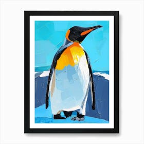 King Penguin Signy Island Colour Block Painting 2 Art Print