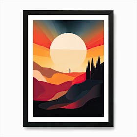 Big Sur California, Usa, Bold Outlines 1 Art Print