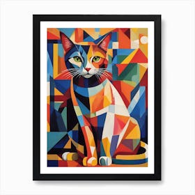 Geometric Cat Art Print