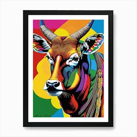 Cow in Pop Art: Quirky and Colorful Art Print