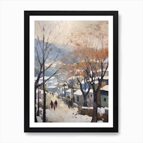 Winter City Park Painting Namsan Park Seoul South Korea 1 Art Print