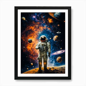 Astronaut In Space Art Print