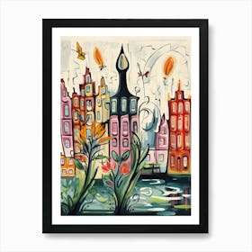 Amsterdam, Flower Collage 7 Art Print