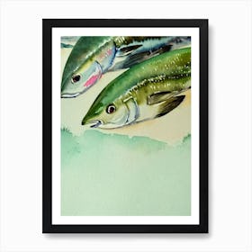 Mackerel Storybook Watercolour Art Print