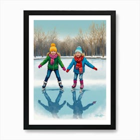 Ice Skaters Art Print