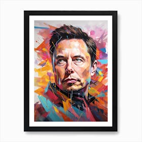 Elon Musk Abstract Painting 4 Art Print