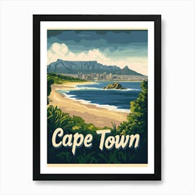 Aihrgdesign A Mid Century Modern Travel Poster For Cape Town Art Print