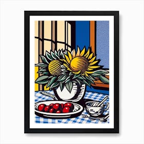 Proteas Flower Still Life  4 Pop Art Style Art Print