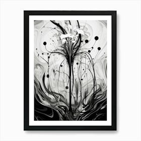 Growth Abstract Black And White 3 Art Print