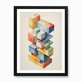 Tower Lacaim - Abstract Watercolor Painting Art Print