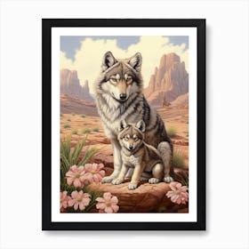 Honshu Wolf Desert Scenery 1 Art Print