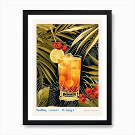 Art Deco Fruity Cocktail 1 Poster Art Print