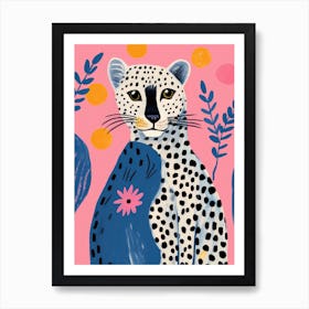 Playful Illustration Of Cheetah For Kids Room 4 Art Print