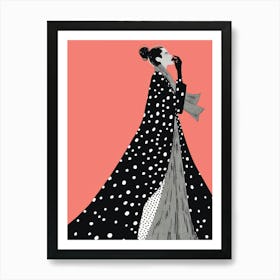 Polka Dot Dress 4 Art Print