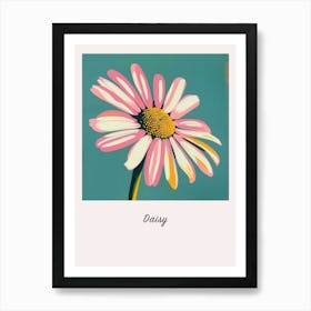 Daisy 2 Square Flower Illustration Poster Art Print