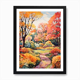 Monets Garden, Usa In Autumn Fall Illustration 1 Art Print