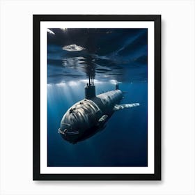 Submarine In The Ocean-Reimagined 16 Art Print