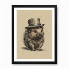 Hedgehog In Top Hat 2 Póster