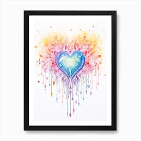 Rainbow Diamond Heart Art Print