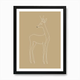 Deer - Boho, Line Art 19 Art Print