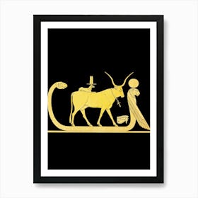 Egypt Egyptian Bull Gods Son God Memphis Egypt Godness Vintage Illustration Of Apis Art Print