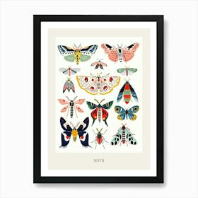 Colourful Insect Illustration Moth 19 Poster Art Print