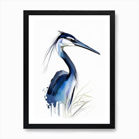 Black Headed Heron Impressionistic 1 Art Print