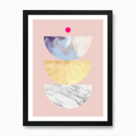 Geometry on pink background 2 Art Print