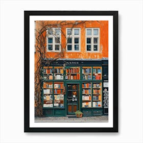 Copenhagen Book Nook Bookshop 3 Art Print