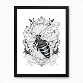 Apis Bee 2 William Morris Style Art Print